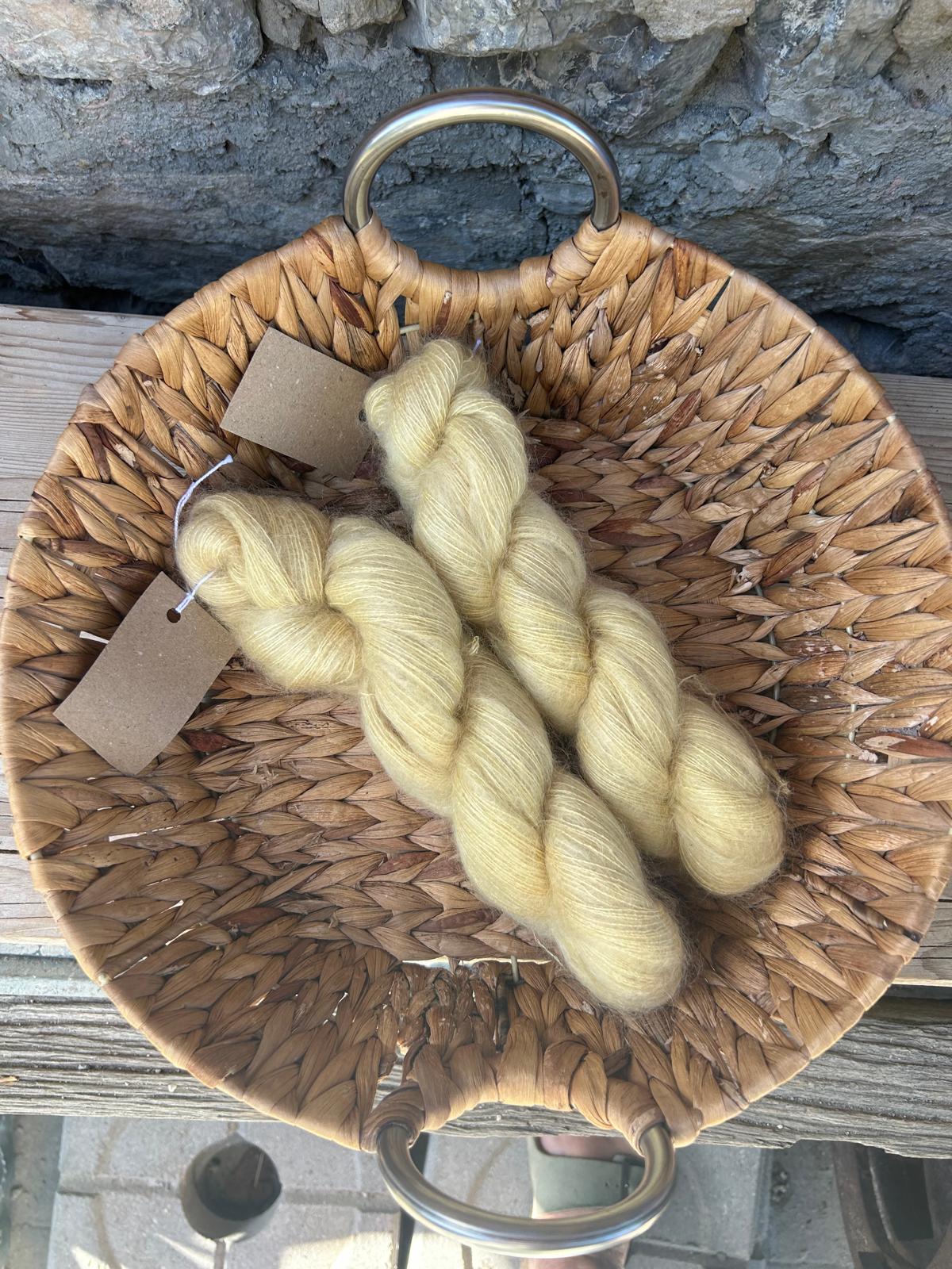 Kid Mohair Lace – Beige crème (64% mohair / 36% soie)