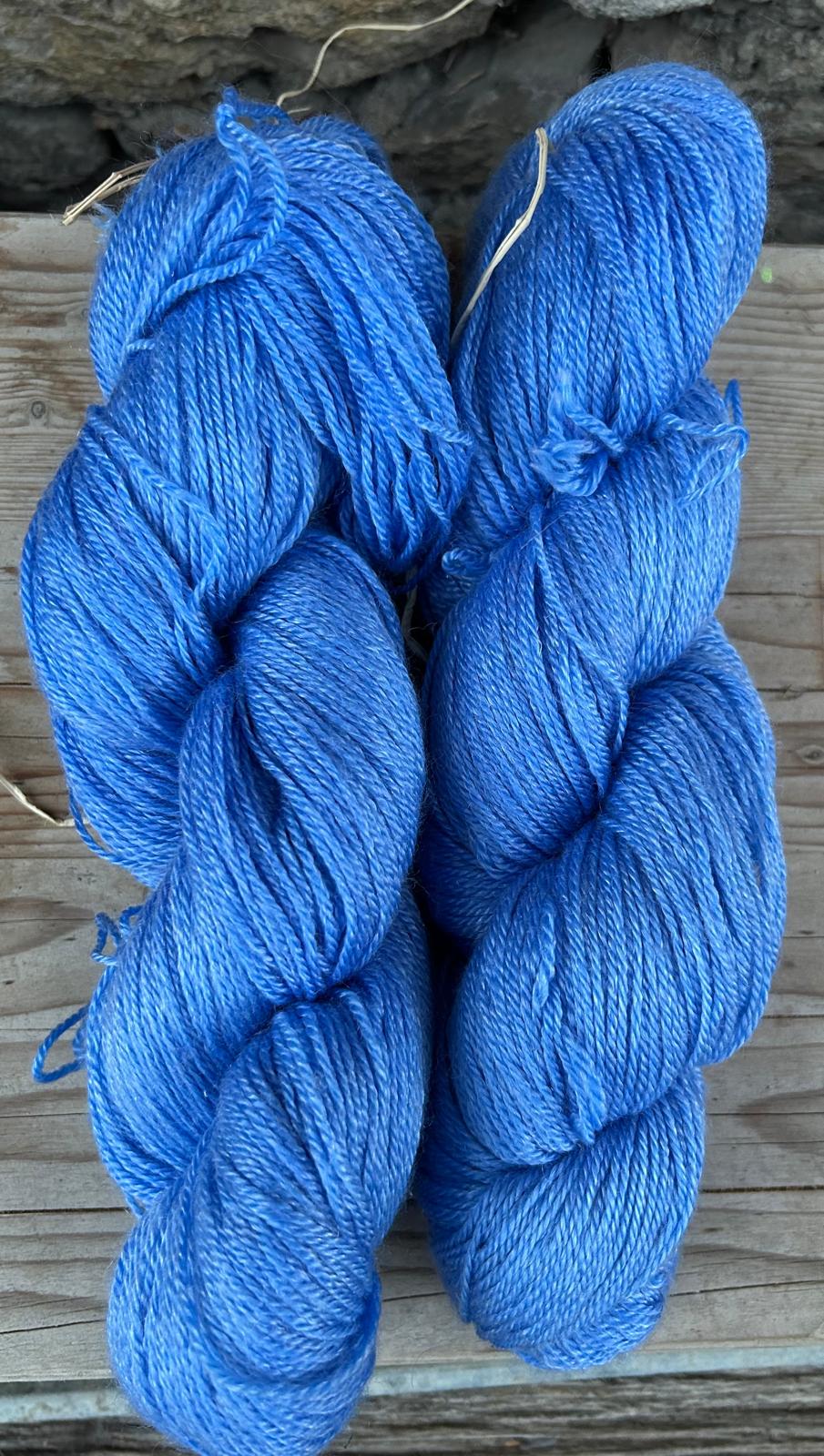 Mérinos 50% / 50 % Tencel non superwash : Bleu