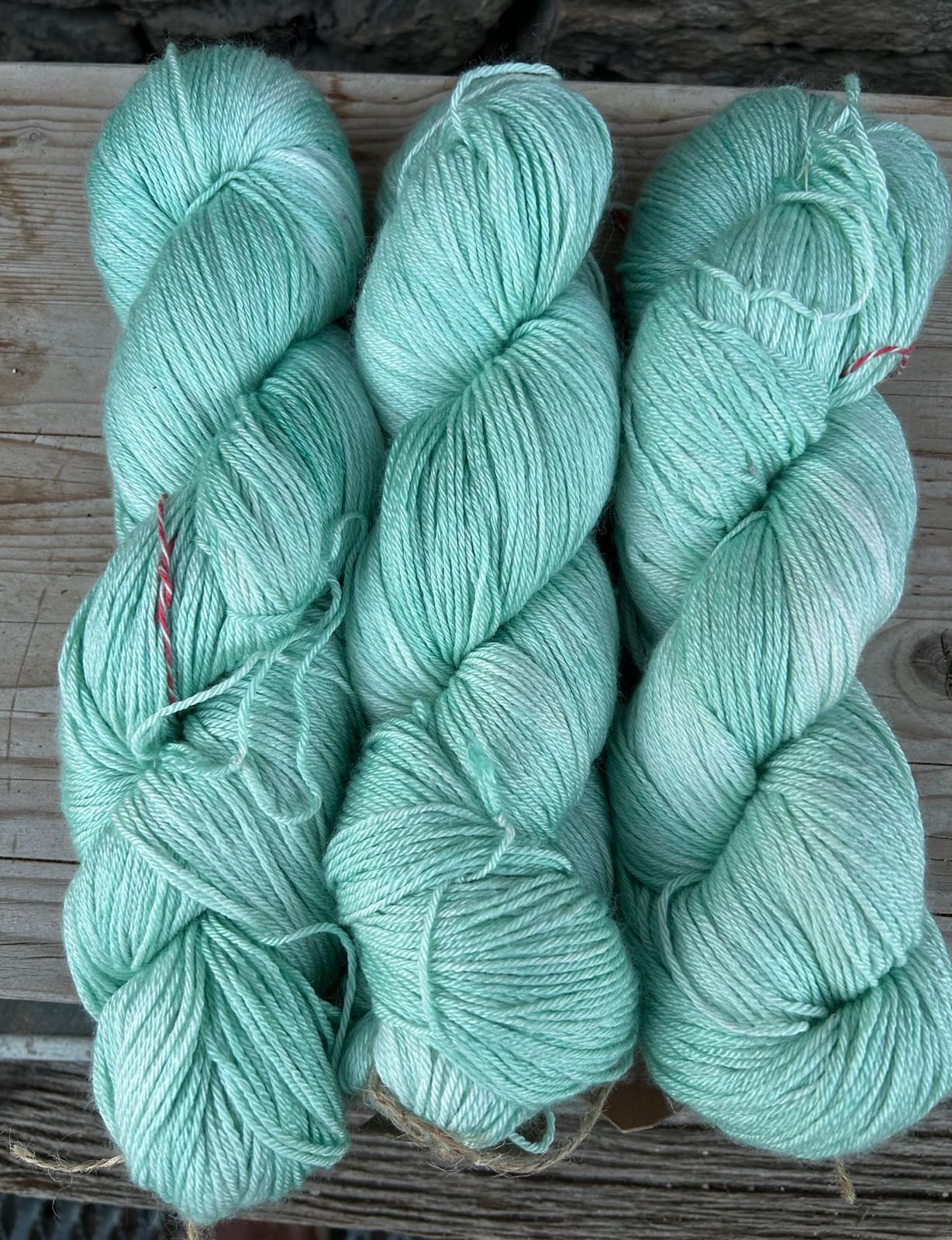 50% Mérinos/Soie non superwash - menthe à l'eau